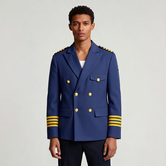 Navy Blue Uniform-Style Blazer