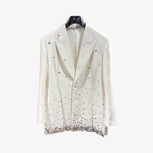 Beaded Gradient Rhinestone Blazer