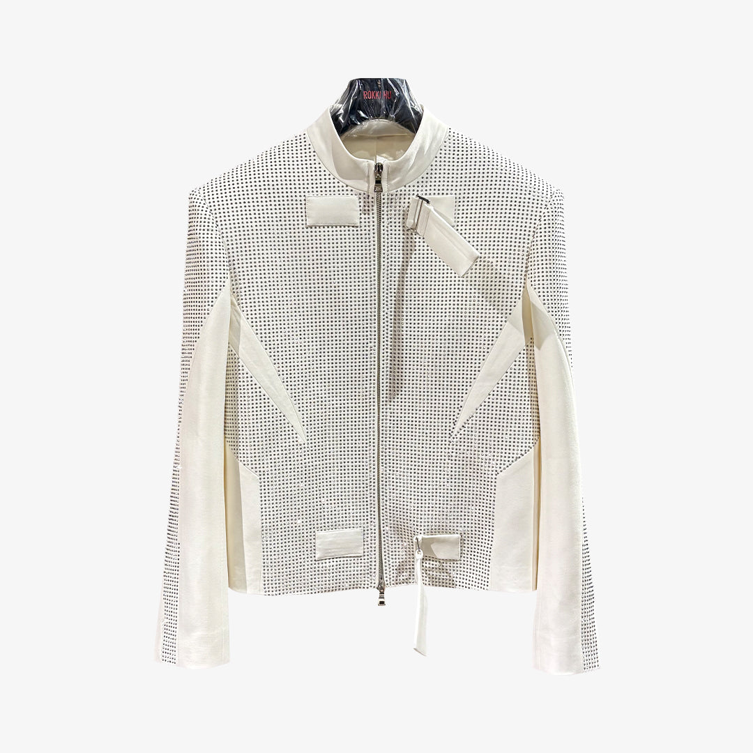 White Diamond Handmade Fully Studded Jacket