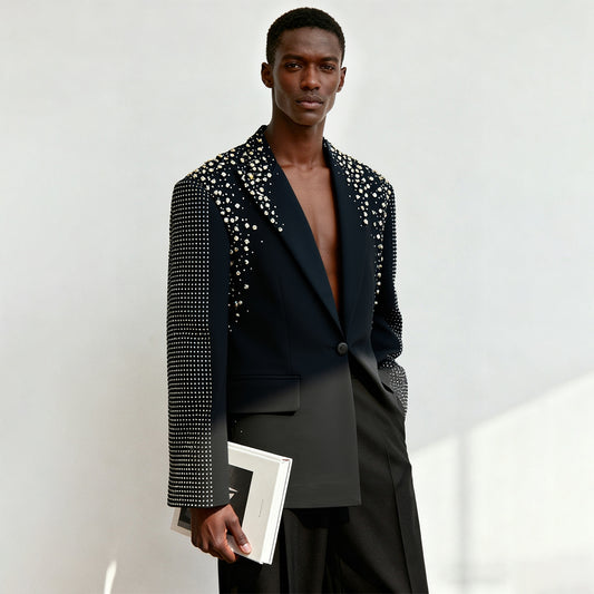 Hand-applied rhinestone suit