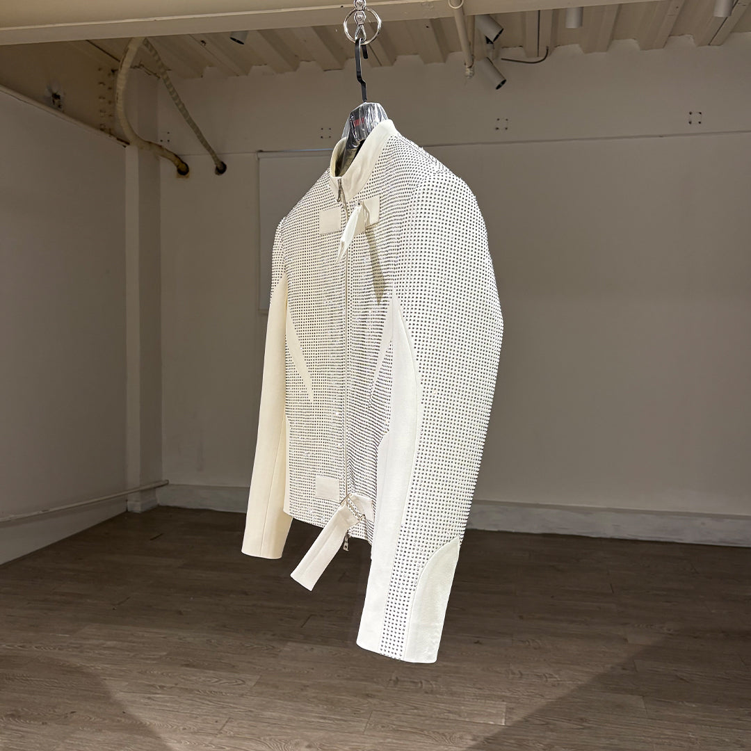 White Diamond Handmade Fully Studded Jacket