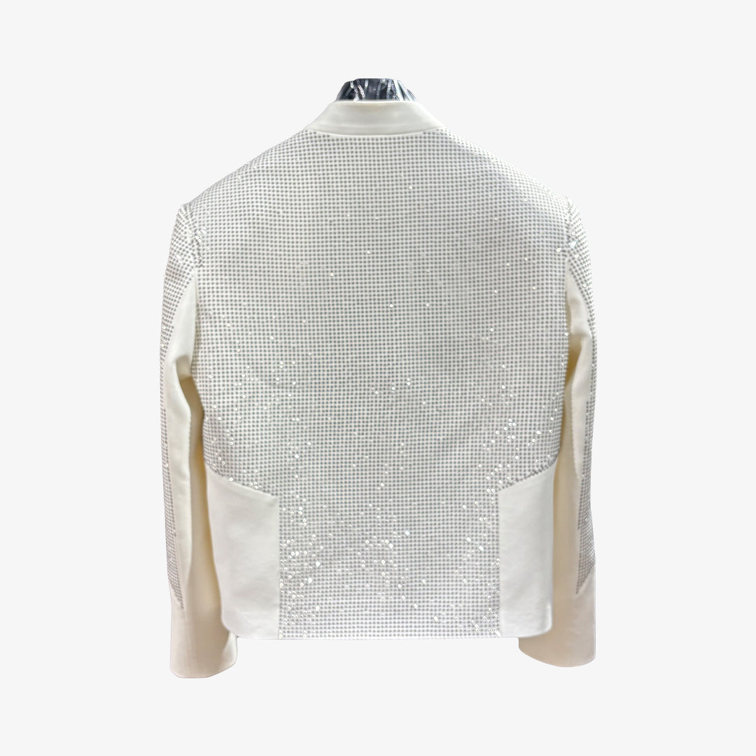 White Diamond Handmade Fully Studded Jacket